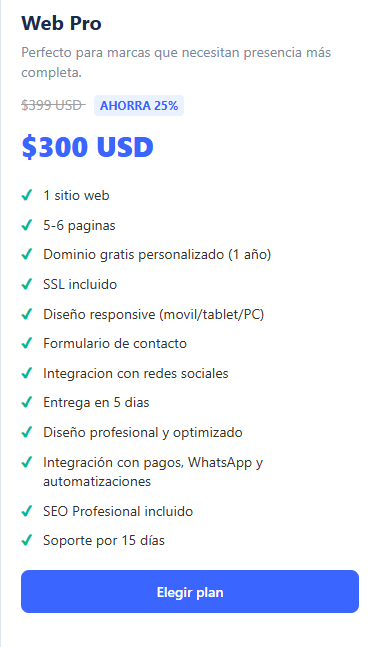 Web profesional plan